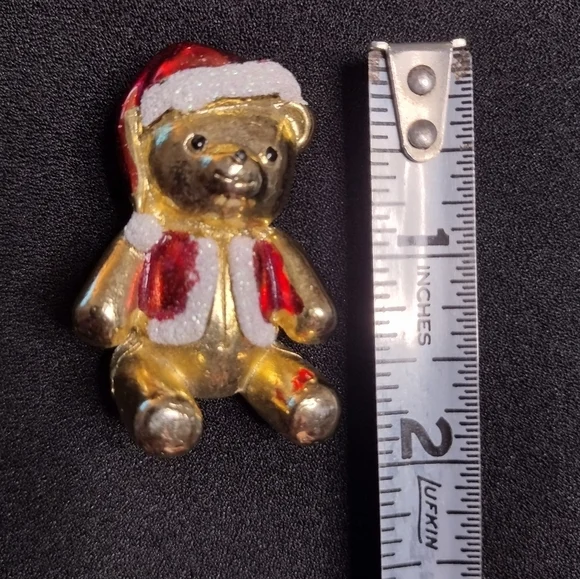 Vintage AJC Santa Teddy Bear Brooch - Picture 7 of 7